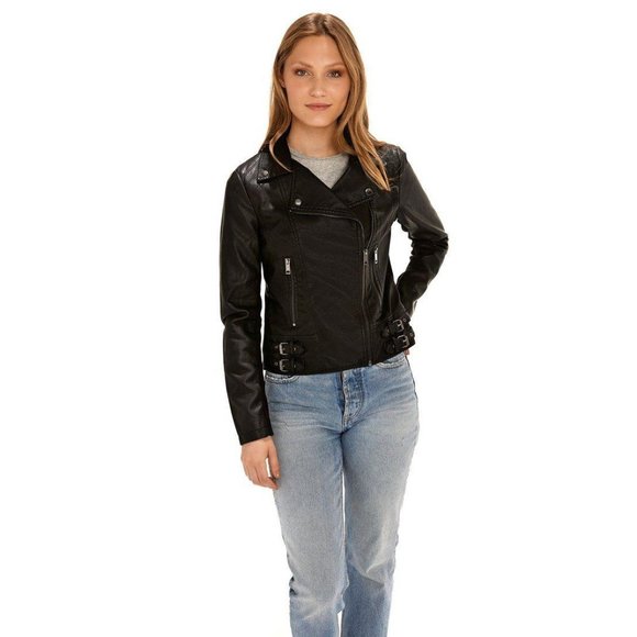 SEBBY COLLECTION Jackets & Blazers - SEBBY COLLECTION MOTO FAUX LEATHER JACKET Medium